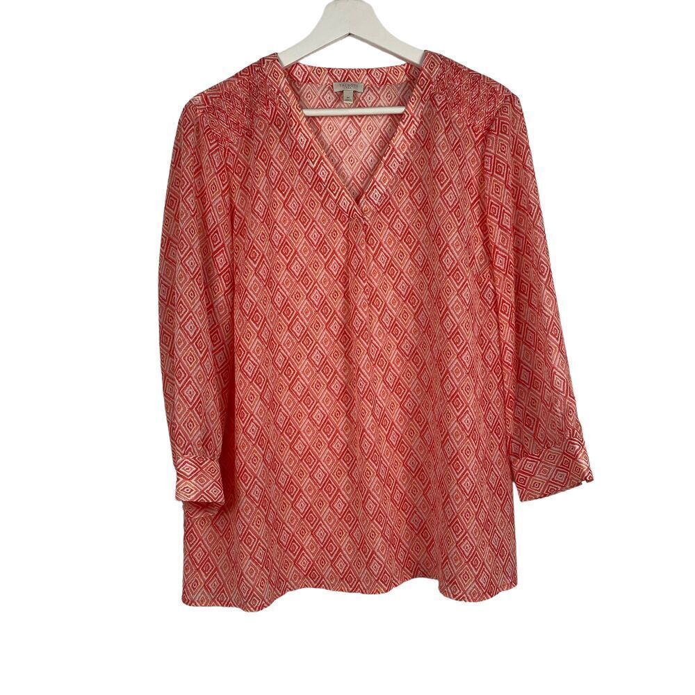 Talbots Sheer popover blouse size Medium
